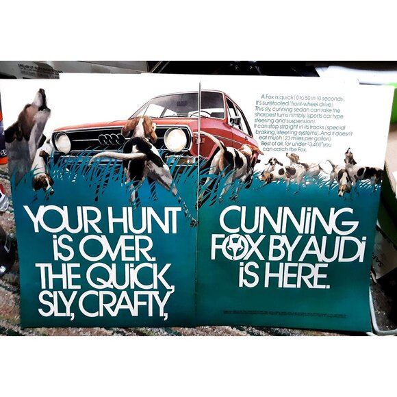 1973 Audi Fox Car Your Hunt Is Over vintage print ad - Picture 1 of 1
